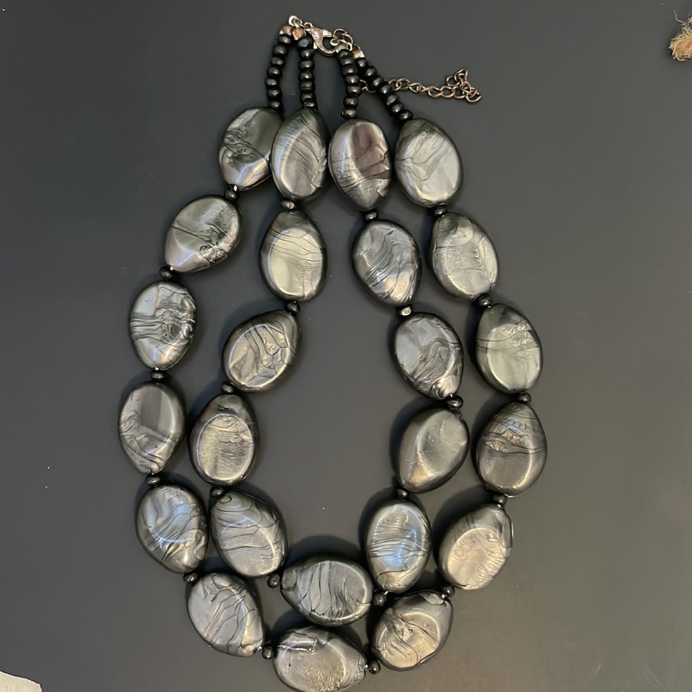 Black Stone-like Choker Necklace